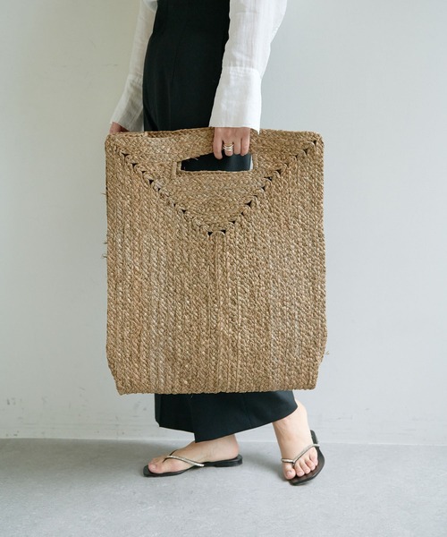MADE IN MADA（メイドインマダ）の「【MADE IN MADA】ラフィアビッグトート（トートバッグ・レディース・ブラウン/ライトグレー・FREE）」の14枚目の写真