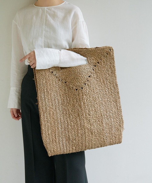 MADE IN MADA（メイドインマダ）の「【MADE IN MADA】ラフィアビッグトート（トートバッグ・レディース・ブラウン/ライトグレー・FREE）」の13枚目の写真