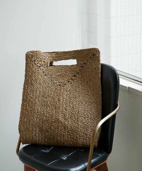 MADE IN MADA（メイドインマダ）の「【MADE IN MADA】ラフィアビッグトート（トートバッグ・レディース・ブラウン/ライトグレー・FREE）」の11枚目の写真