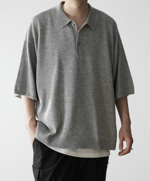 RUUBON（ルーボン）の「【RUUBON】relax knit polo shirt