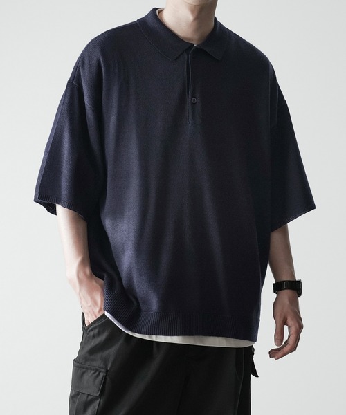 RUUBON】relax knit polo shirt / リラックス ニットポロシャツ