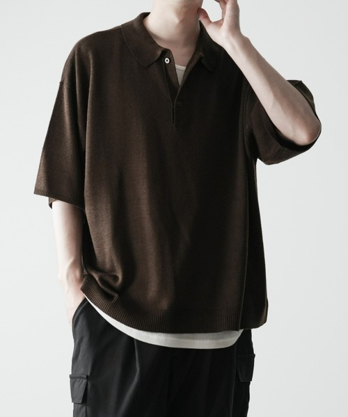 RUUBON】relax knit polo shirt / リラックス ニットポロシャツ RUUBON】relax knit polo shirt / リラックス ニットポロシャツ
