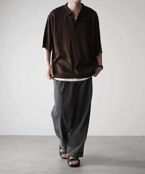 RUUBON】relax knit polo shirt / リラックス ニットポロシャツ