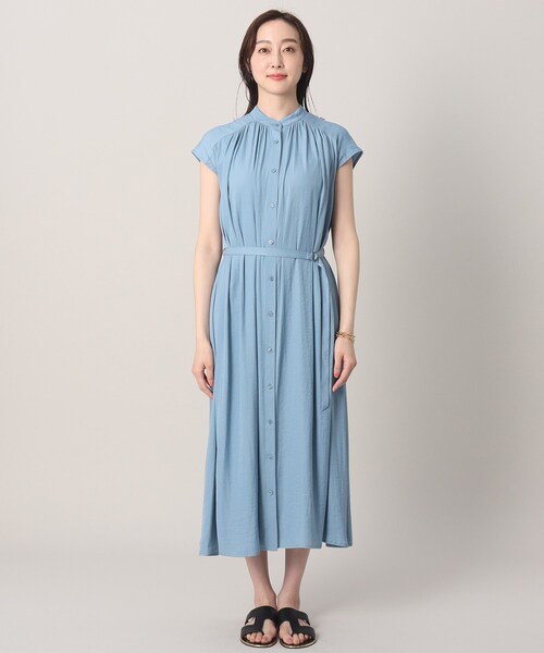 UNTITLED（アンタイトル）の「◆バンドカラー2WAYワンピース＜洗える＞（ワンピース・レディース・チャコールグレー/ブルー/ブラック/サックスブルー/カーキ・48/04/02/44/00）」の7枚目の写真