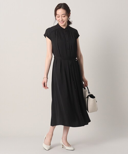 UNTITLED（アンタイトル）の「◆バンドカラー2WAYワンピース＜洗える＞（ワンピース・レディース・チャコールグレー/ブルー/ブラック/サックスブルー/カーキ・48/04/02/44/00）」の21枚目の写真