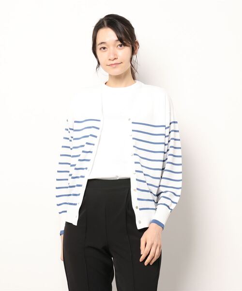 Te chichi（テチチ）の「金ボタンVネックカーディガン（カーディガン/ボレロ・レディース・オフホワイト/イエロー/ブルー/チャコール・ﾌﾘ-）」の6枚目の写真