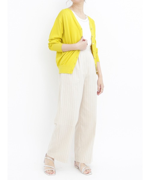 Te chichi（テチチ）の「金ボタンVネックカーディガン（カーディガン/ボレロ・レディース・オフホワイト/イエロー/ブルー/チャコール・ﾌﾘ-）」の11枚目の写真