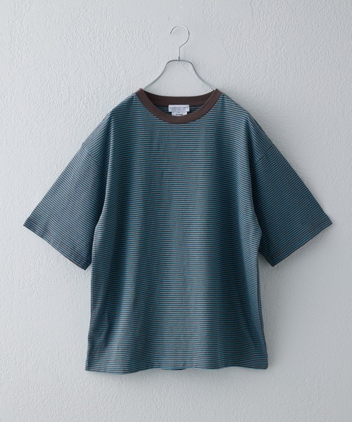 CIAOPANIC TYPY(チャオパニックティピー)の「レトロボーダーハーフスリーブTEE(Tシャツ/カットソー・メンズ・グレー/ブルー/サックスブルー/ピンク・S/M/L)」の18枚目の写真