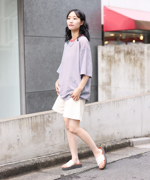 CIAOPANIC TYPY(チャオパニックティピー)の「レトロボーダーハーフスリーブTEE(Tシャツ/カットソー・メンズ・グレー/ブルー/サックスブルー/ピンク・S/M/L)」の19枚目の写真