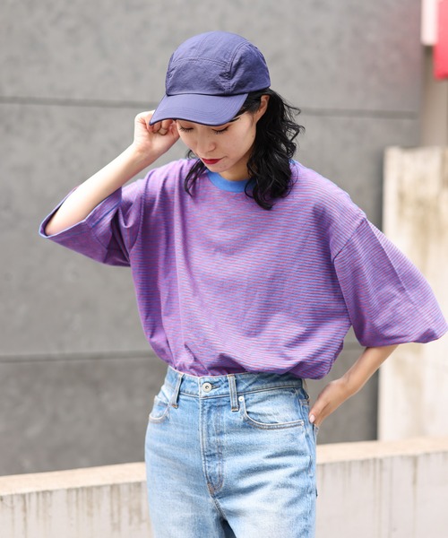 CIAOPANIC TYPY(チャオパニックティピー)の「レトロボーダーハーフスリーブTEE(Tシャツ/カットソー・メンズ・グレー/ブルー/サックスブルー/ピンク・S/M/L)」の10枚目の写真