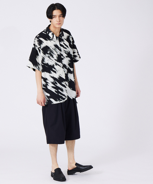 No.1580 VINTAGE 古着 ハーフジップ プルオーバー 総柄シャツ