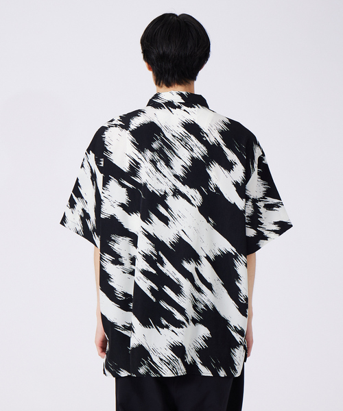 No.1580 VINTAGE 古着 ハーフジップ プルオーバー 総柄シャツ