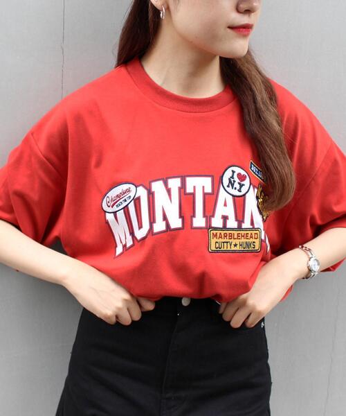 INGNI(イング)の「ワッペンカレッジロゴTシャツ(Tシャツ/カットソー・レディース・ネイビー/レッド/グリーン/ホワイト×グリーン/ホワイト×ブルー・M)」の5枚目の写真