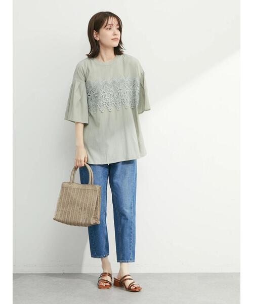 ELENCARE DUE（エレンカーレデュエ）の「・ELENCARE DUE ケミカルレースブラウス（シャツ/ブラウス・レディース・ブラック/オフホワイト/ライトカーキ・FREE）」の4枚目の写真