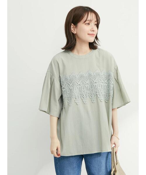 ELENCARE DUE（エレンカーレデュエ）の「・ELENCARE DUE ケミカルレースブラウス（シャツ/ブラウス・レディース・ブラック/オフホワイト/ライトカーキ・FREE）」の7枚目の写真