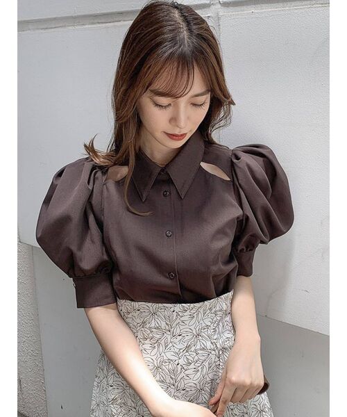 dazzlin（ダズリン）の「カットアウトデザインブラウス（シャツ/ブラウス・レディース・ブラウン/オフホワイト/ベージュ・FREE）」の15枚目の写真