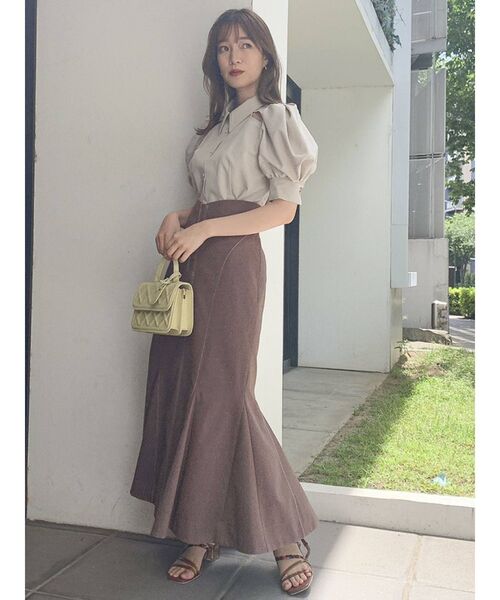 dazzlin（ダズリン）の「カットアウトデザインブラウス（シャツ/ブラウス・レディース・ブラウン/オフホワイト/ベージュ・FREE）」の21枚目の写真