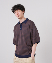 ジャガード チドリニット ポロシャツ