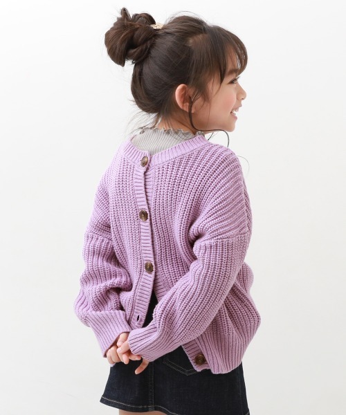 devirock(デビロック)の「洗える 2WAY ニットカーディガン(カーディガン/ボレロ・キッズ・アイボリー/グレー系その他/パープル系その他/パープル系その他2/レッド系1・100cm/120cm/130cm/140cm/150cm/160cm/110cm)」の4枚目の写真