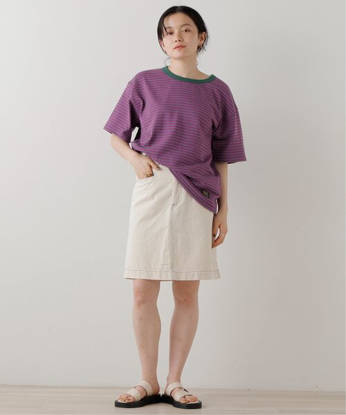 DOUBLE NAME（ダブルネーム）の「ウエスト釦ダイヤステッチひざ上丈スカート（スカート・レディース・カーキ/サックスブルー/キナリ・FREE）」の22枚目の写真