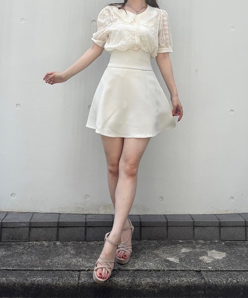 titty＆Co. PETIT（ティティアンドコープティ）の「【titty&Co.PETIT】オーガンジーカラー刺繍ブラウス（シャツ/ブラウス・レディース・アイボリー・FREE）」の4枚目の写真