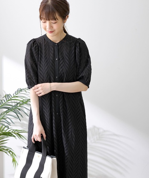 URBAN RESEARCH Sonny Label(アーバンリサーチサニーレーベル)の「コットンレースパフスリーブワンピース(ワンピース・レディース・ブラウン/ブラック/グリーン・FREE)」の12枚目の写真