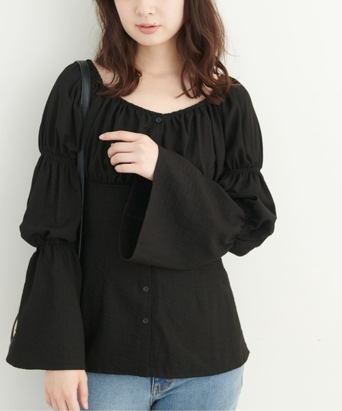 FREE'S MART（フリーズマート）の「◆フレアスリーブチュニックブラウス（シャツ/ブラウス・レディース・ホワイト/ブラック/ピンク・FREE）」の4枚目の写真