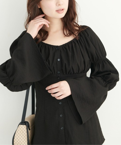 FREE'S MART（フリーズマート）の「◆フレアスリーブチュニックブラウス（シャツ/ブラウス・レディース・ホワイト/ブラック/ピンク・FREE）」の6枚目の写真