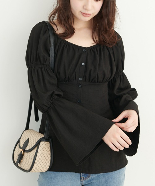 FREE'S MART（フリーズマート）の「◆フレアスリーブチュニックブラウス（シャツ/ブラウス・レディース・ホワイト/ブラック/ピンク・FREE）」の5枚目の写真