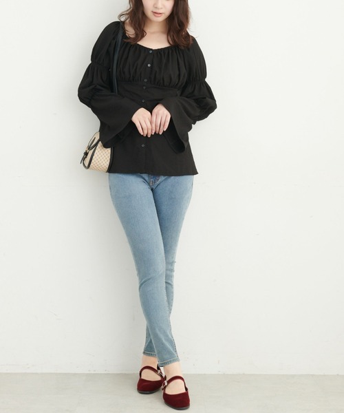 FREE'S MART（フリーズマート）の「◆フレアスリーブチュニックブラウス（シャツ/ブラウス・レディース・ホワイト/ブラック/ピンク・FREE）」の10枚目の写真