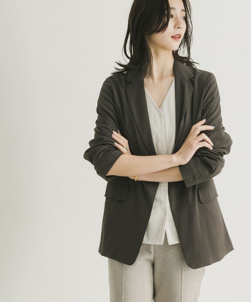 URBAN RESEARCH（アーバンリサーチ）の「スラブストレッチテーラードジャケット（テーラードジャケット・レディース・チャコールグレー/グリーン系その他・38/36）」の14枚目の写真