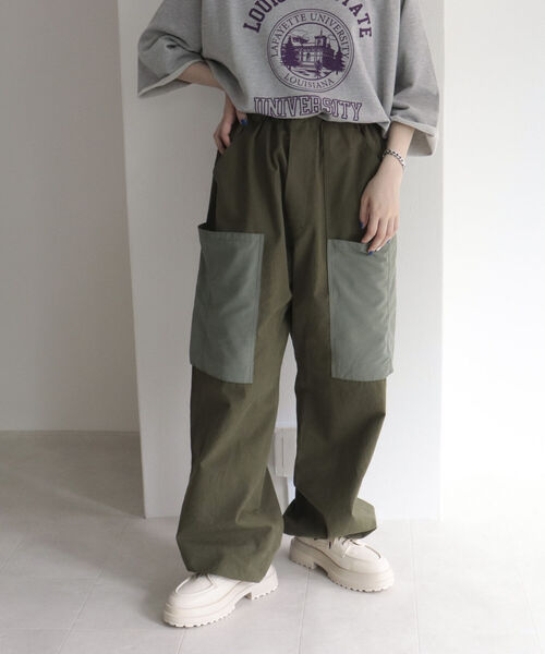 fredy emue（フレディエミュ）の「【ユニセックス】パラシュートパンツ（カーゴパンツ・レディース・オフホワイト/カーキ/ピンク・38）」の14枚目の写真