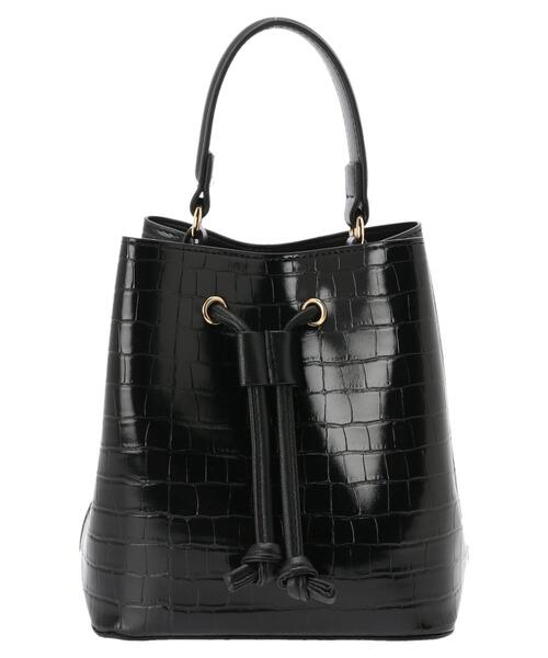 Green Parks(グリーンパークス)の「・Cu-shut キンチャク2wayバッグ(ショルダーバッグ・レディース・パイソン/ブラック/ブラウン・FREE)」の12枚目の写真