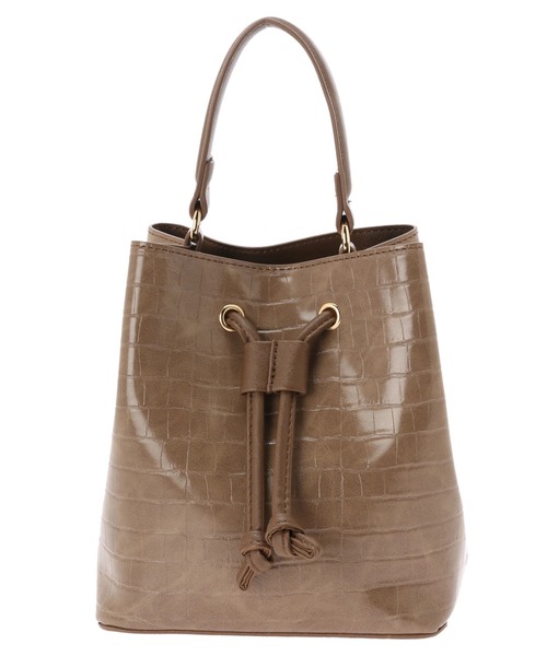 Green Parks(グリーンパークス)の「・Cu-shut キンチャク2wayバッグ(ショルダーバッグ・レディース・パイソン/ブラック/ブラウン・FREE)」の3枚目の写真