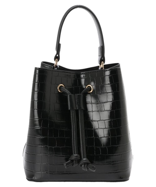 Green Parks(グリーンパークス)の「・Cu-shut キンチャク2wayバッグ(ショルダーバッグ・レディース・パイソン/ブラック/ブラウン・FREE)」の2枚目の写真