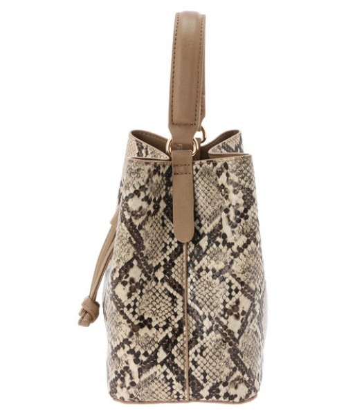 Green Parks(グリーンパークス)の「・Cu-shut キンチャク2wayバッグ(ショルダーバッグ・レディース・パイソン/ブラック/ブラウン・FREE)」の9枚目の写真