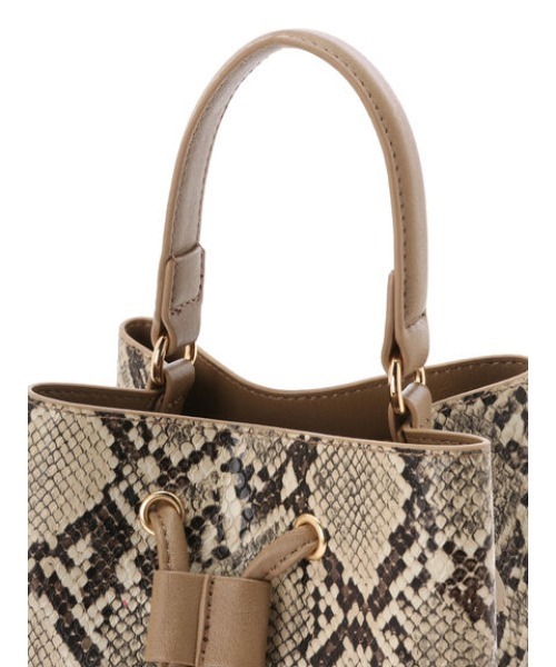 Green Parks(グリーンパークス)の「・Cu-shut キンチャク2wayバッグ(ショルダーバッグ・レディース・パイソン/ブラック/ブラウン・FREE)」の10枚目の写真