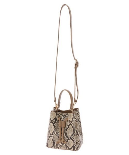 Green Parks(グリーンパークス)の「・Cu-shut キンチャク2wayバッグ(ショルダーバッグ・レディース・パイソン/ブラック/ブラウン・FREE)」の4枚目の写真