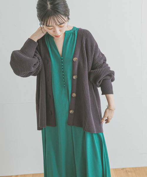 ITEMS URBANRESEARCH(アイテムズ アーバンリサーチ)の「花柄ラグランワンピース(ワンピース・レディース・ベージュ系その他/グリーン/グリーン系その他/ブルー系その他/マスタード・FREE/SMALL)」の1枚目の写真