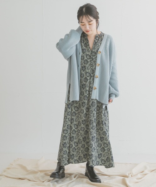 ITEMS URBANRESEARCH(アイテムズ アーバンリサーチ)の「花柄ラグランワンピース(ワンピース・レディース・ベージュ系その他/グリーン/グリーン系その他/ブルー系その他/マスタード・FREE/SMALL)」の9枚目の写真