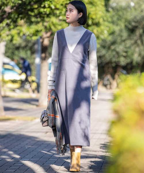 URBAN RESEARCH(アーバンリサーチ)の「『UR TECH』コーデュロイジャンパーワンピース(ワンピース・レディース・チャコールグレー/グレー系その他/ベージュ系その他・FREE)」の13枚目の写真