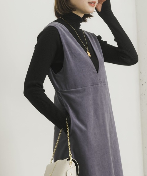 URBAN RESEARCH(アーバンリサーチ)の「『UR TECH』コーデュロイジャンパーワンピース(ワンピース・レディース・チャコールグレー/グレー系その他/ベージュ系その他・FREE)」の4枚目の写真