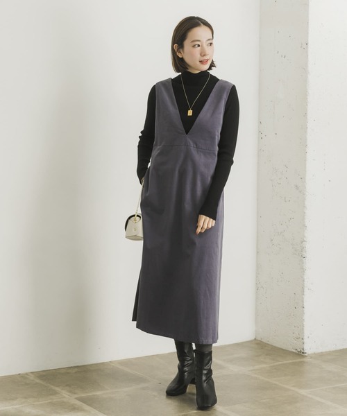 URBAN RESEARCH(アーバンリサーチ)の「『UR TECH』コーデュロイジャンパーワンピース(ワンピース・レディース・チャコールグレー/グレー系その他/ベージュ系その他・FREE)」の14枚目の写真