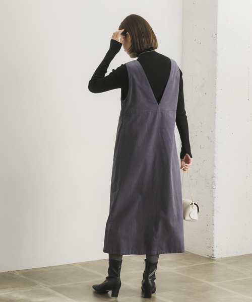 URBAN RESEARCH(アーバンリサーチ)の「『UR TECH』コーデュロイジャンパーワンピース(ワンピース・レディース・チャコールグレー/グレー系その他/ベージュ系その他・FREE)」の5枚目の写真