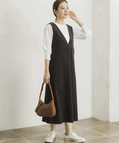 URBAN RESEARCH(アーバンリサーチ)の「『UR TECH』コーデュロイジャンパーワンピース(ワンピース・レディース・チャコールグレー/グレー系その他/ベージュ系その他・FREE)」の16枚目の写真