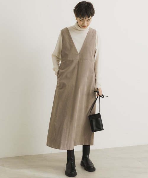 URBAN RESEARCH(アーバンリサーチ)の「『UR TECH』コーデュロイジャンパーワンピース(ワンピース・レディース・チャコールグレー/グレー系その他/ベージュ系その他・FREE)」の8枚目の写真