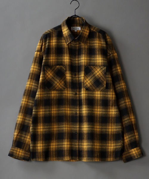 SITRY（シトリー）の「Oversize Drop shoulder check shirt/オーバーサイズ ドロップショルダー チェック シャツ（シャツ/ブラウス・メンズ・ホワイト/レッド/イエロー/グリーン・LL/M/L）」の4枚目の写真