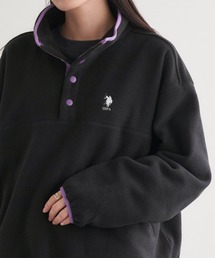 U.S. POLO ASSN. /ユーエスポロアッスン 別注 ワンポイント刺繍 スナップボタンフリースプルオーバー