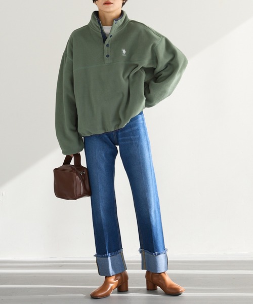 U.S. POLO ASSN.(ユーエスポロアッスン)の「U.S. POLO ASSN. /ユーエスポロアッスン 別注 ワンポイント刺繍 スナップボタンフリースプルオーバー(スウェット・レディース・ブラック/ベージュ/カーキ/オレンジ/アイボリー/ネイビー・FREE)」の14枚目の写真