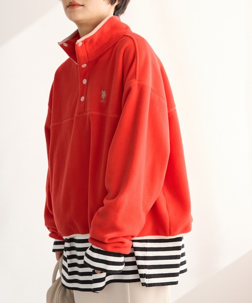 U.S. POLO ASSN.(ユーエスポロアッスン)の「U.S. POLO ASSN. /ユーエスポロアッスン 別注 ワンポイント刺繍 スナップボタンフリースプルオーバー(スウェット・レディース・ブラック/ベージュ/カーキ/オレンジ/アイボリー/ネイビー・FREE)」の22枚目の写真
